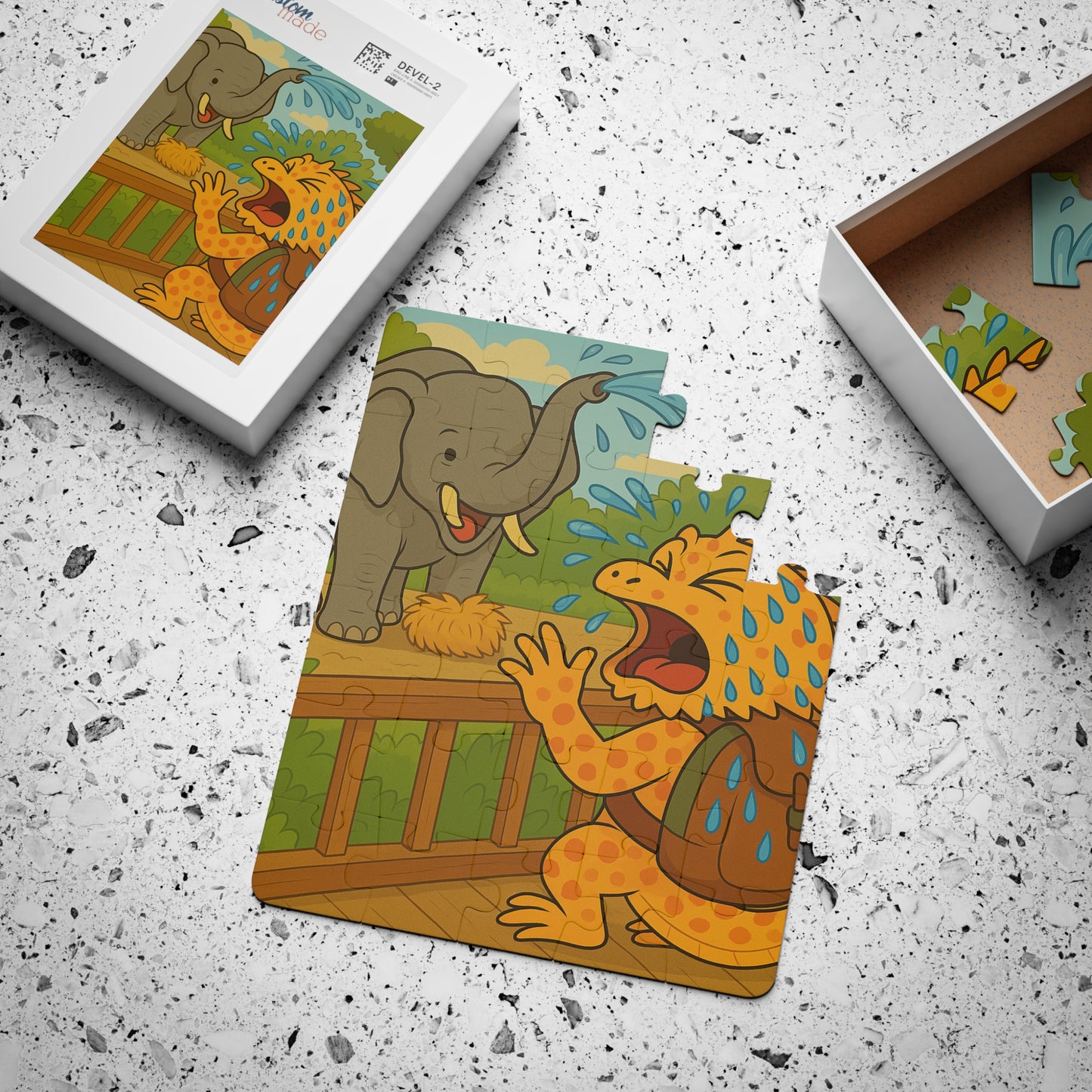 Kiley’s Kritters: Bilbo Draggins Zoo Adventure Puzzle – Splashed by the Elephant (30 Pieces)