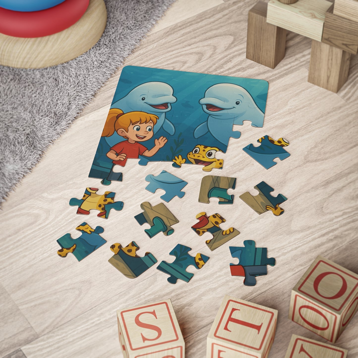 Kiley’s Kritters: Kiley & Lizzie’s Aquarium Adventure Puzzle – Beluga Whale (30 Pieces)