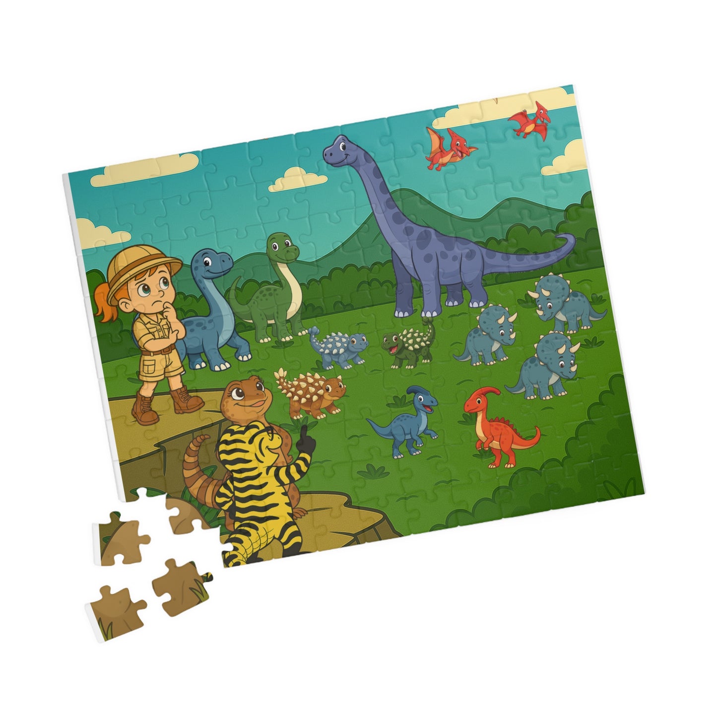 Kiley’s Kritters: The Great Dinosaur Adventure Jigsaw Puzzle – Dino Valley (110 Pieces)