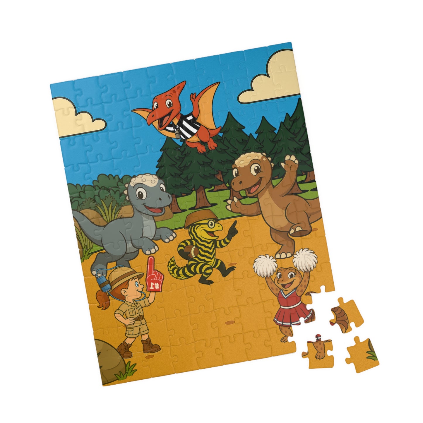 Kiley’s Kritters: The Great Dinosaur Adventure Puzzle – Football Pachys (110 Pieces)