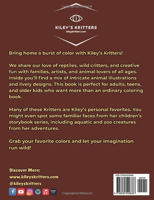 Kiley’s Kritters: Colorful Critters Coloring Book (Adult/Teens)