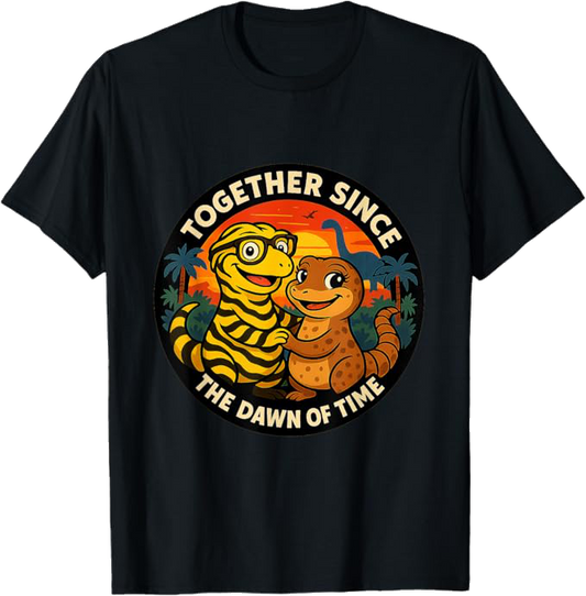 Kiley’s Kritters: Together Since the Dawn of Time Lizard Couple Unisex T-Shirt