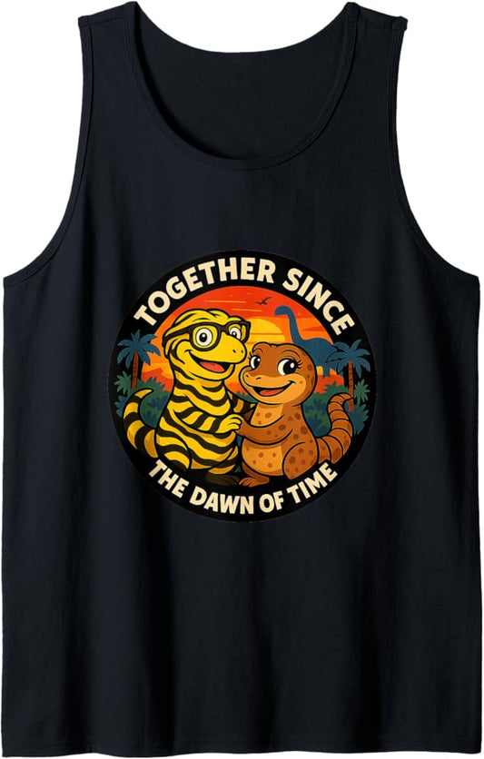Kiley’s Kritters: Together Since the Dawn of Time Lizard Couple Unisex Tank Top