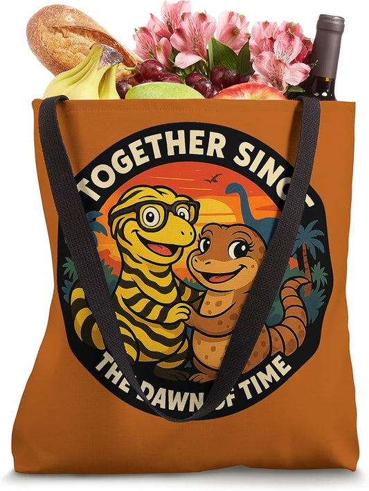 Kiley’s Kritters: Together Since the Dawn of Time Lizard Couple Tote Bag