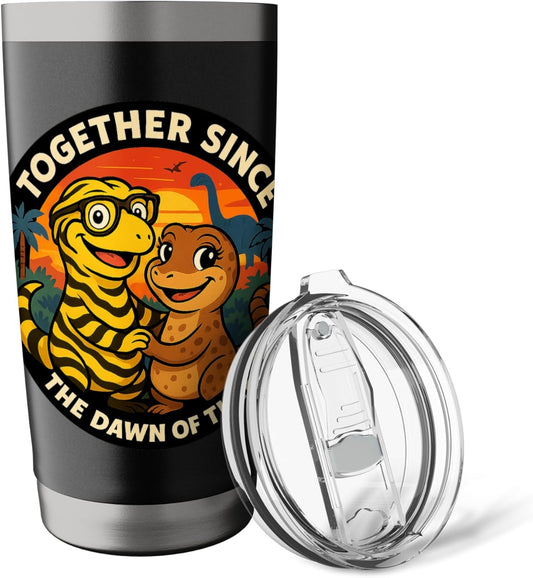 Kiley’s Kritters: Together Since the Dawn of Time Lizard Couple Insulated Tumbler